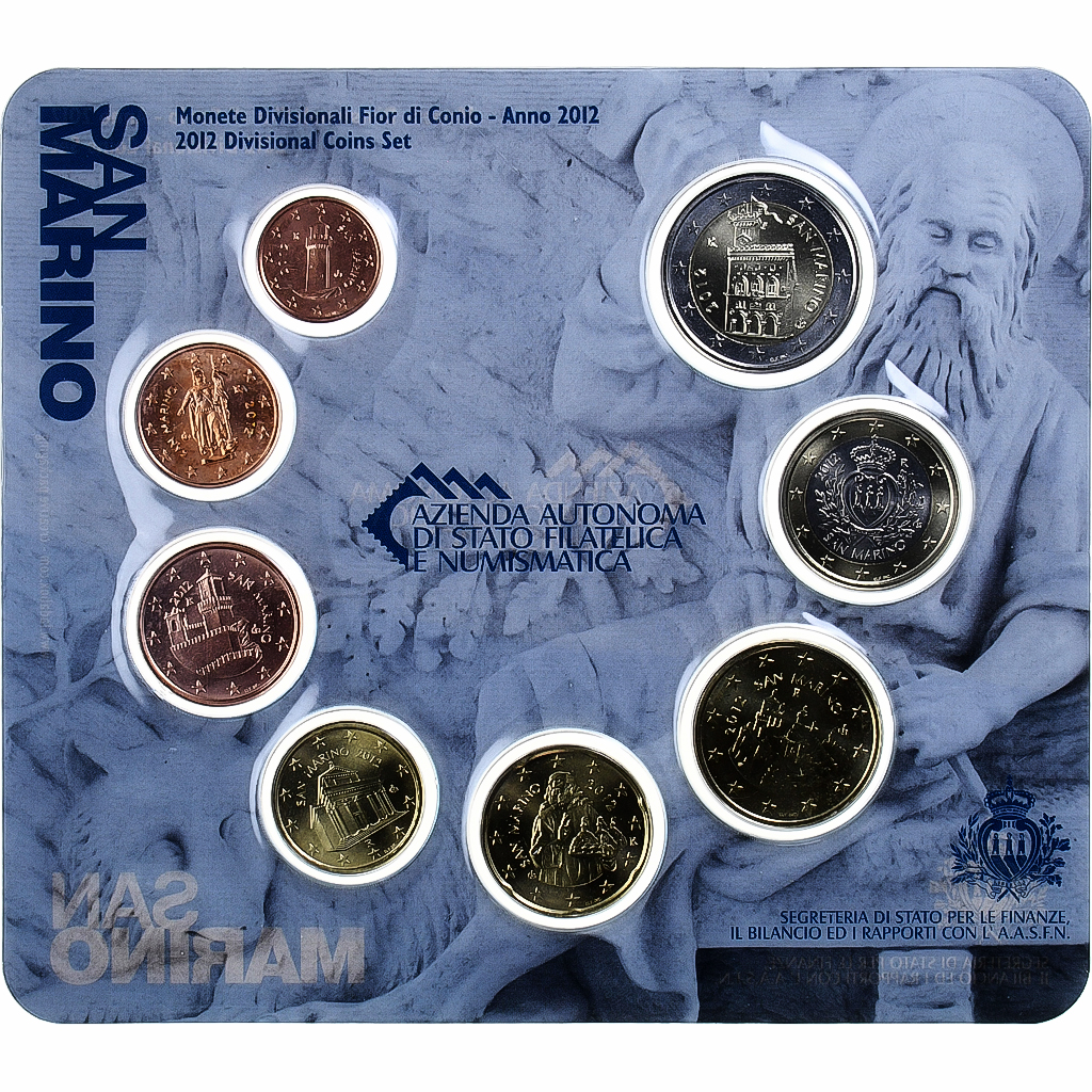 San Marino, Set 1 ct. - 2 Euro, Coin card.FDC, 2012, Rome, STGL