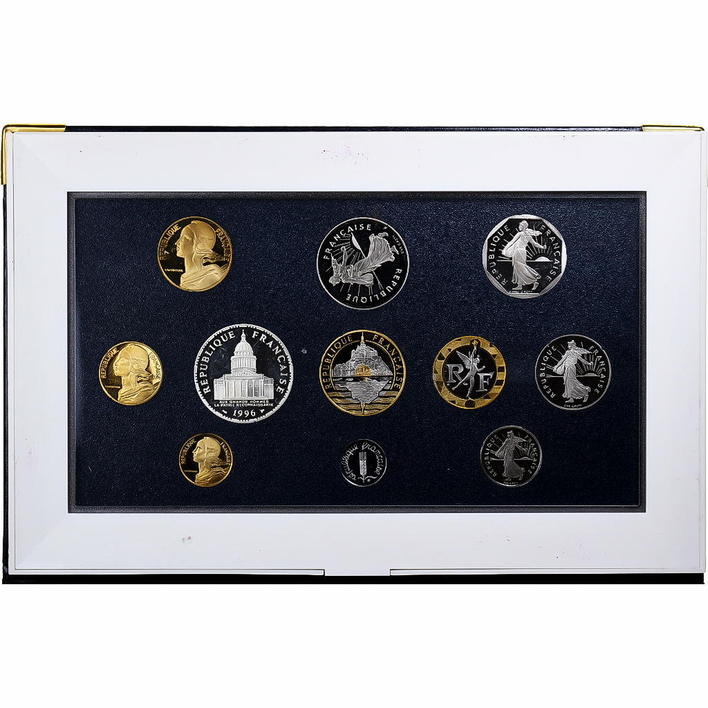 France, Coffret 1 c. à 100 frs., 1996, MDP, Proof, 