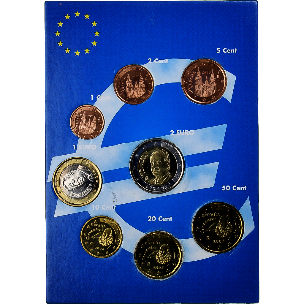 Spanien, Set 1 ct. - 2 Euro, euro set, 2003, UNZ