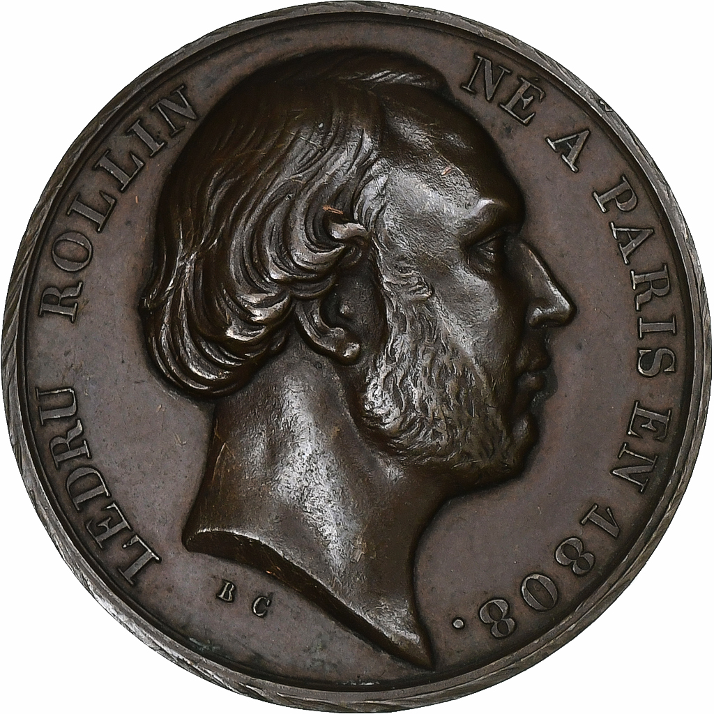 France, Medal, Ledru Rollin, Gouvernement Provisoire, 1848, Copper, 