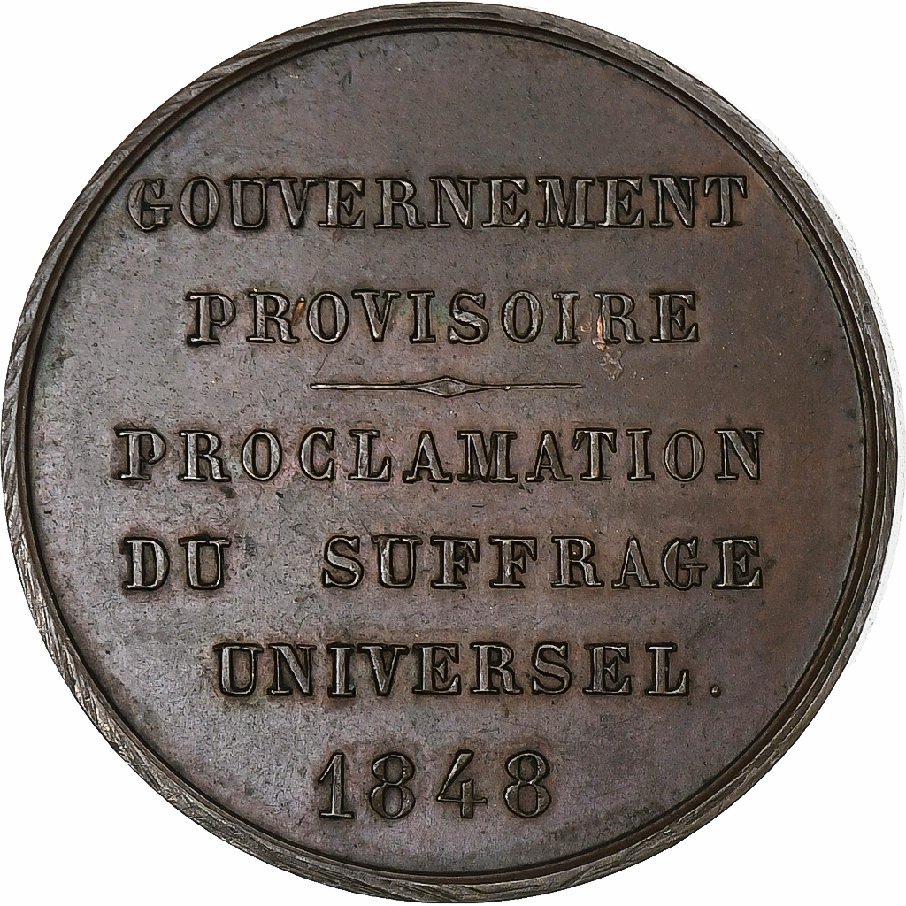 France, Medal, Ledru Rollin, Gouvernement Provisoire, 1848, Copper, 