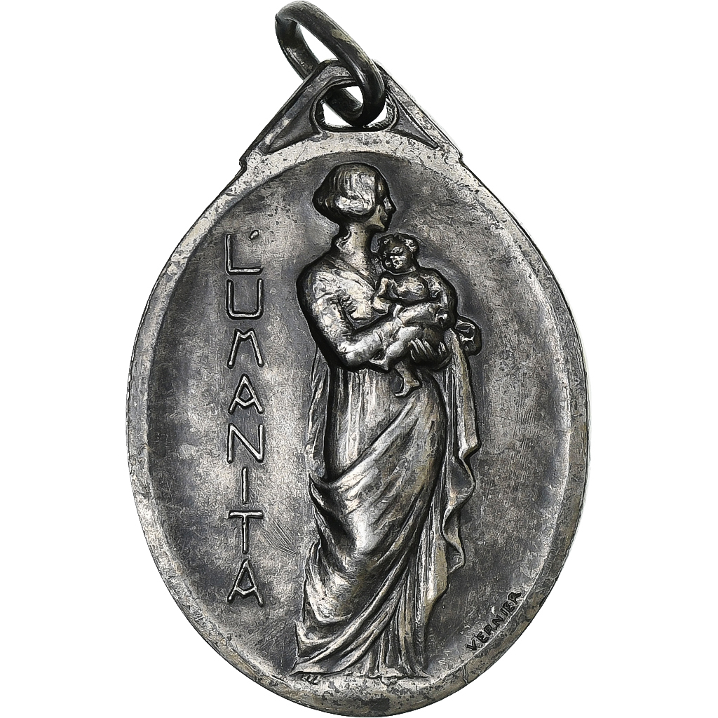 France, Medal, Auguste Comte, n.d., Silver, 