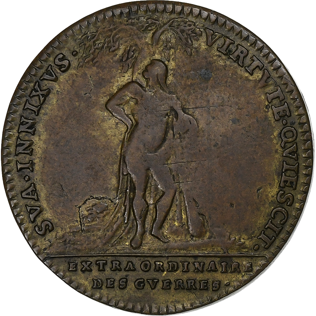 France, Token, Louis XIV, Extraordinaire des Guerres, n.d., Copper, 