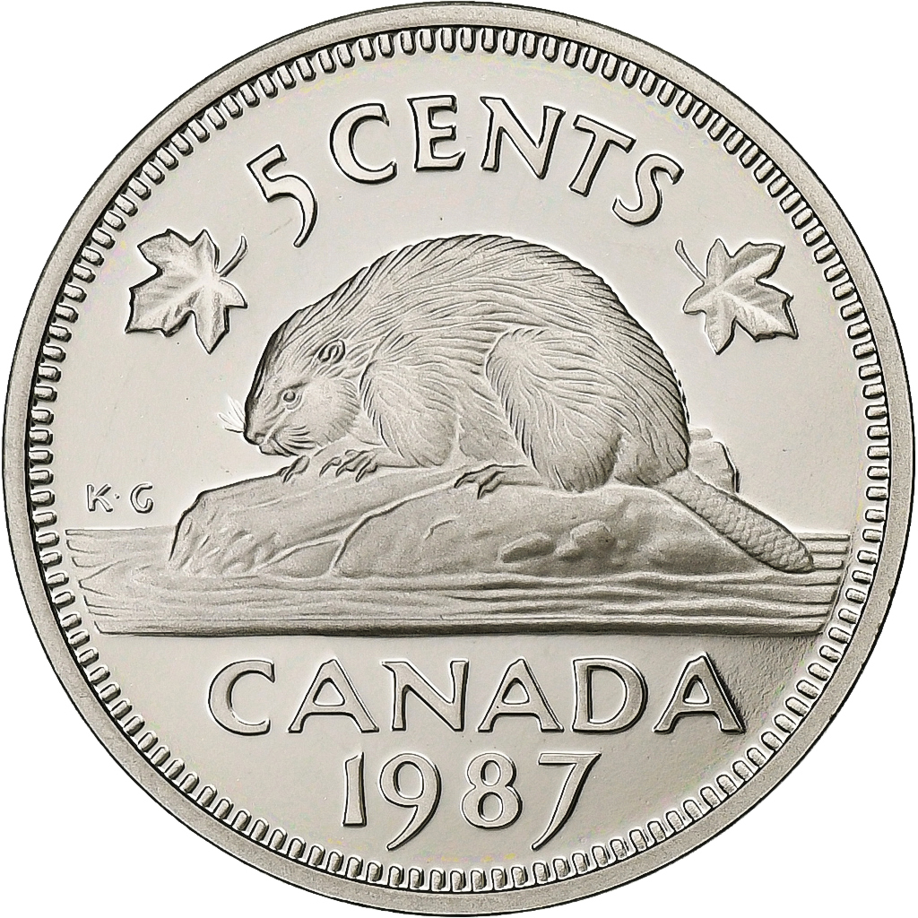 Canada, Elizabeth II, 5 Cents, 1987, Ottawa, Proof, Copper-nickel, 