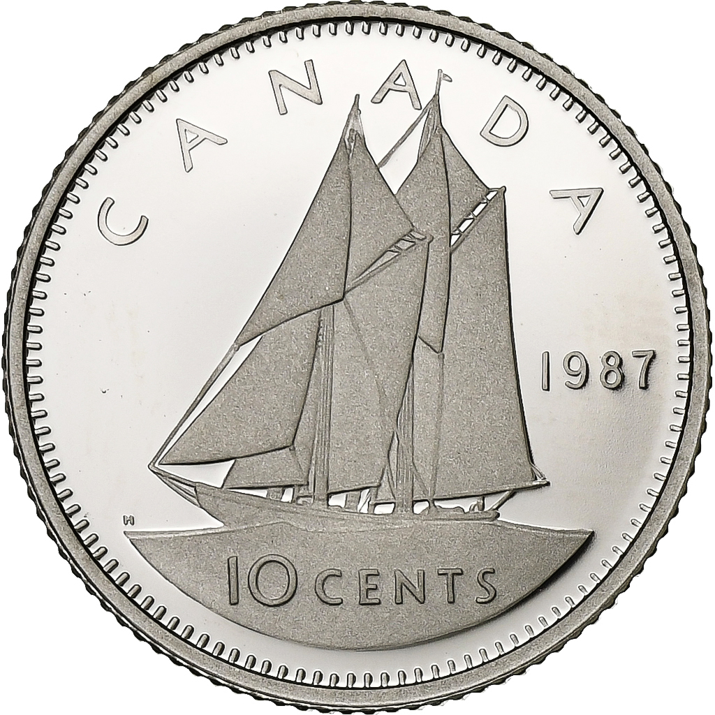 Canada, Elizabeth II, 10 Cents, 1987, Ottawa, Proof, Nickel, , KM:77.2