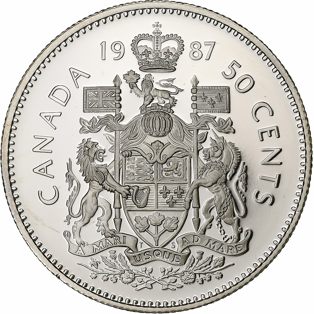 Canada, Elizabeth II, 50 Cents, 1987, Ottawa, Proof, Nickel, , KM:75.3