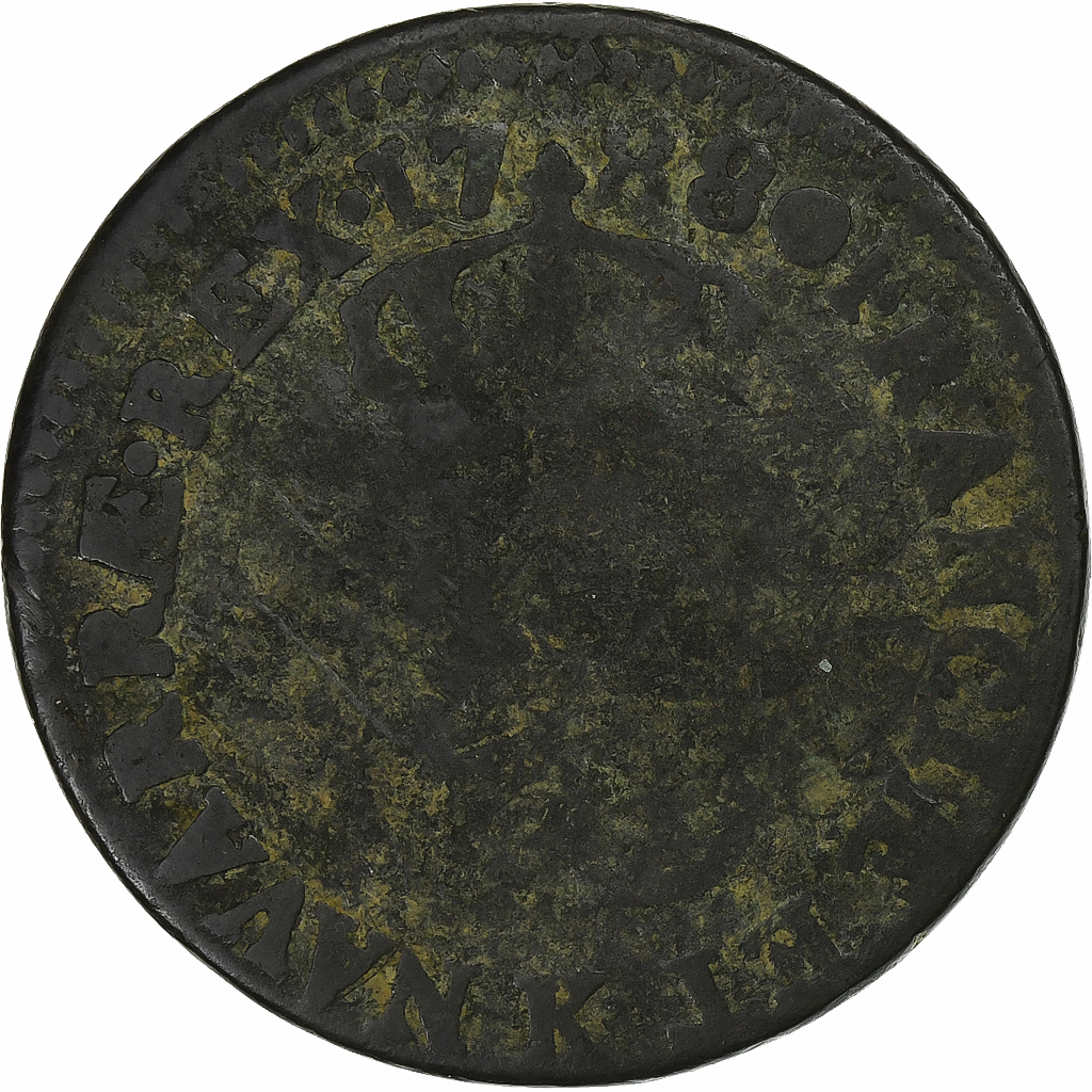 France, Louis XVI, Sol, 1788, Bordeaux, Copper, , Gadoury:350