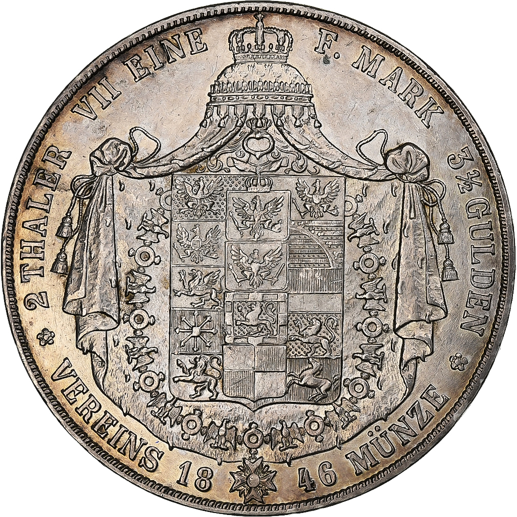 Kingdom of Prussia, Friedrich Wilhelm IV, 2 Thaler, 1846, Berlin, Silver