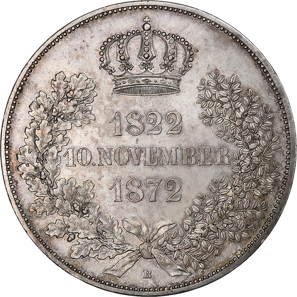 Kingdom of Saxony, Johann, 2 Thaler, 1872, Dresden, Silver, 