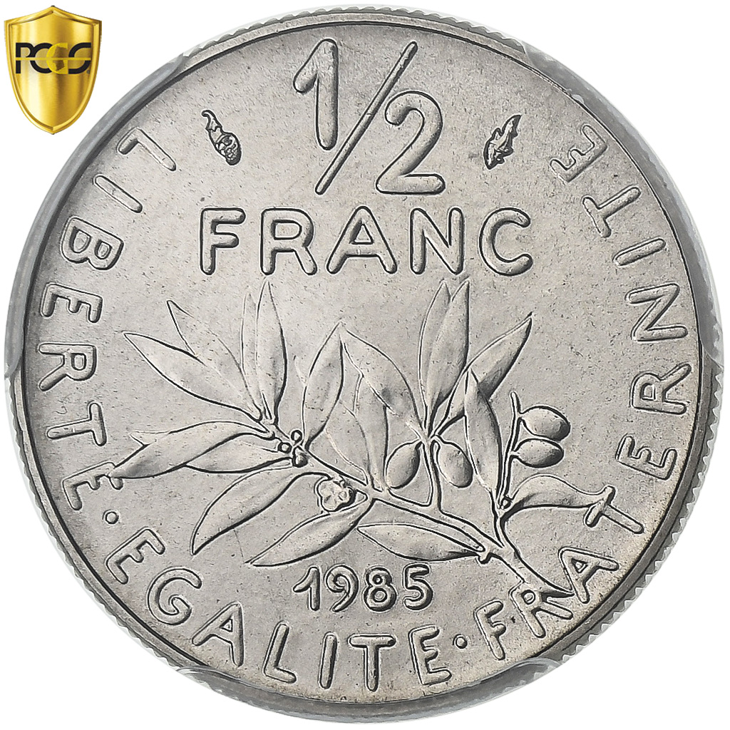 France, 1/2 Franc, Semeuse, 1985, Paris, Nickel, PCGS, , Gadoury:429