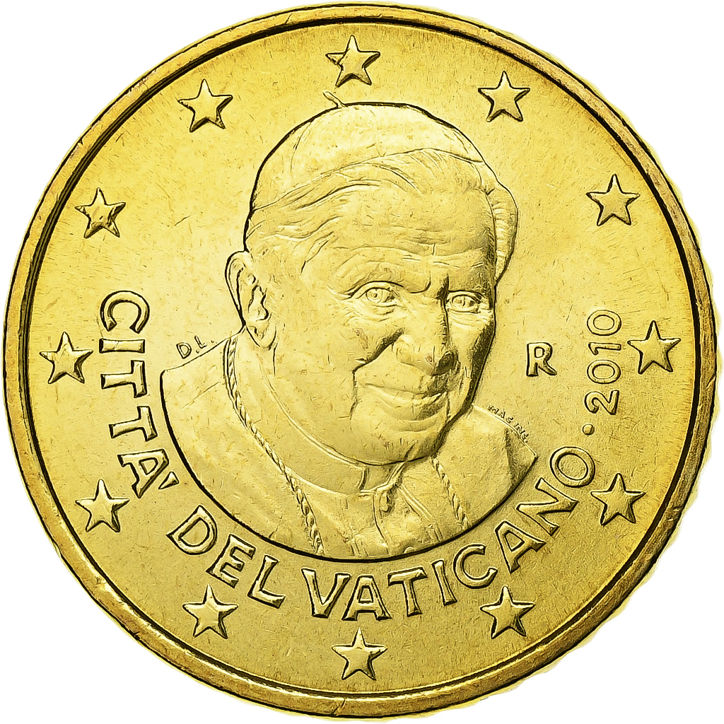 Vatikan, Benedict XVI, 50 Euro Cent, 2010, Rome, Nordic gold, UNZ, KM:387