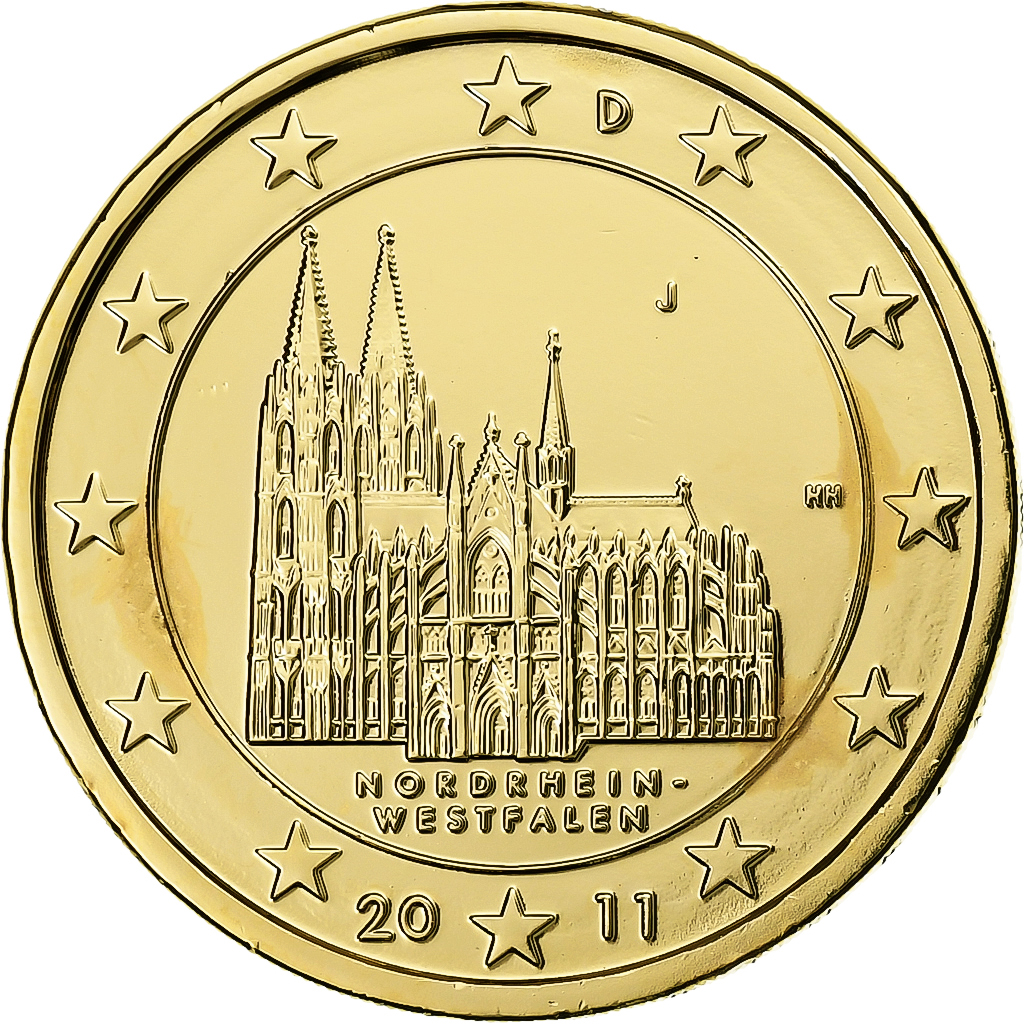 Frankreich, 2 Euro, Nordrhein-Westfalen, Gold plate, 2011, Hamburg, Bi-Metallic