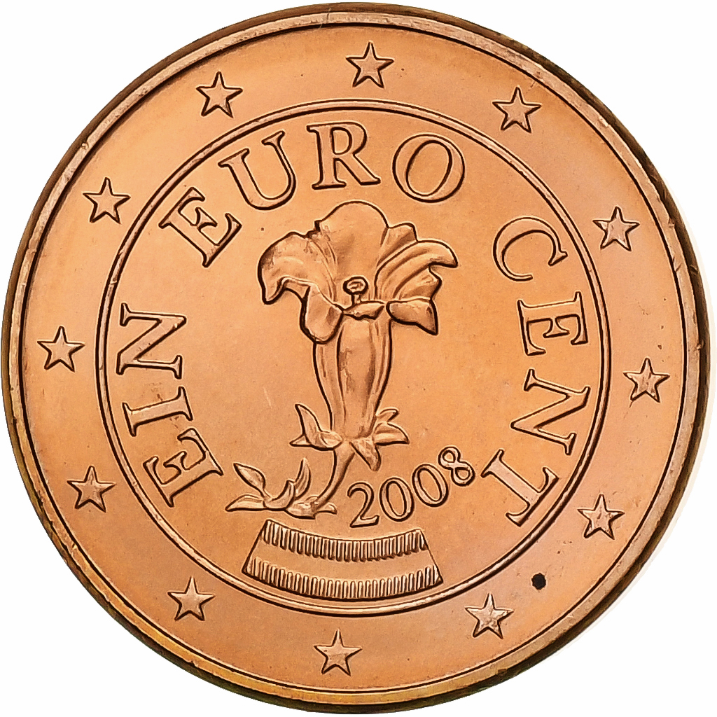 Autriche, Euro Cent, 2008, Vienne, Cuivre plaqué acier, SPL, KM:3082