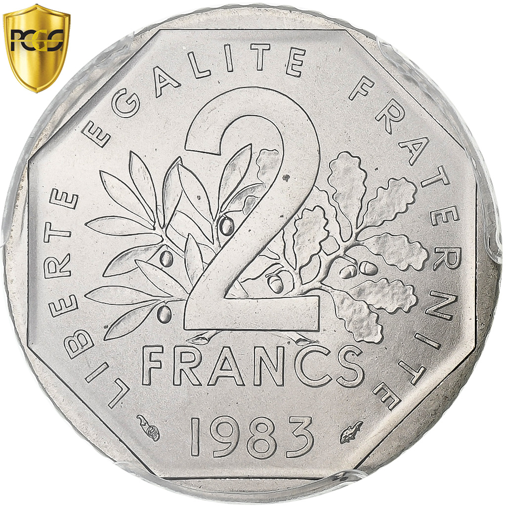 France, 2 Francs, Semeuse, 1983, Paris, Nickel, PCGS, , Gadoury:547