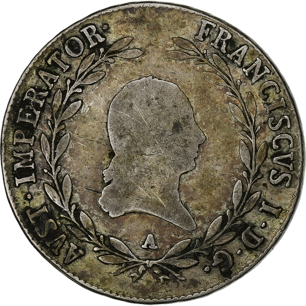 Austria, Franz I, 20 Kreuzer, 1824, Vienna, Silver, 