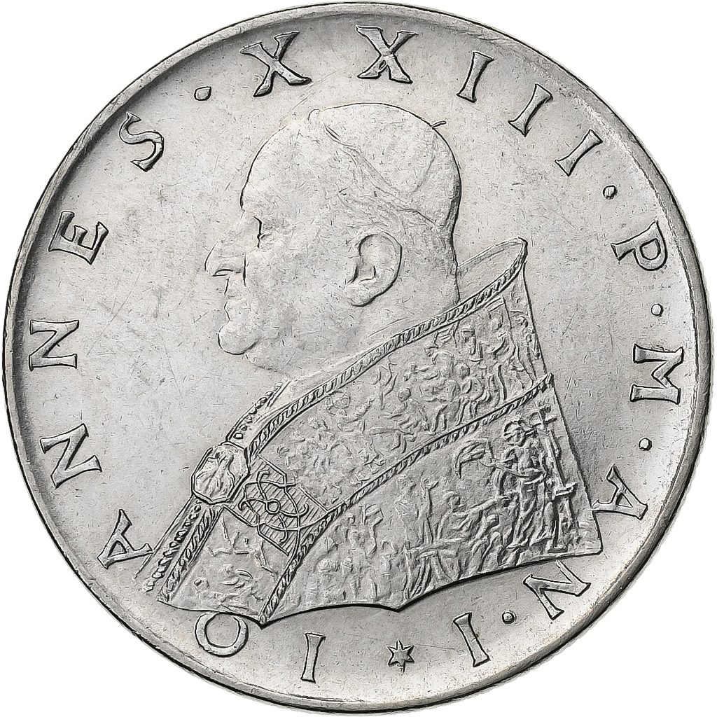 Vatican, John XXIII, 100 Lire, 1959, Rome, Stainless Steel, MS