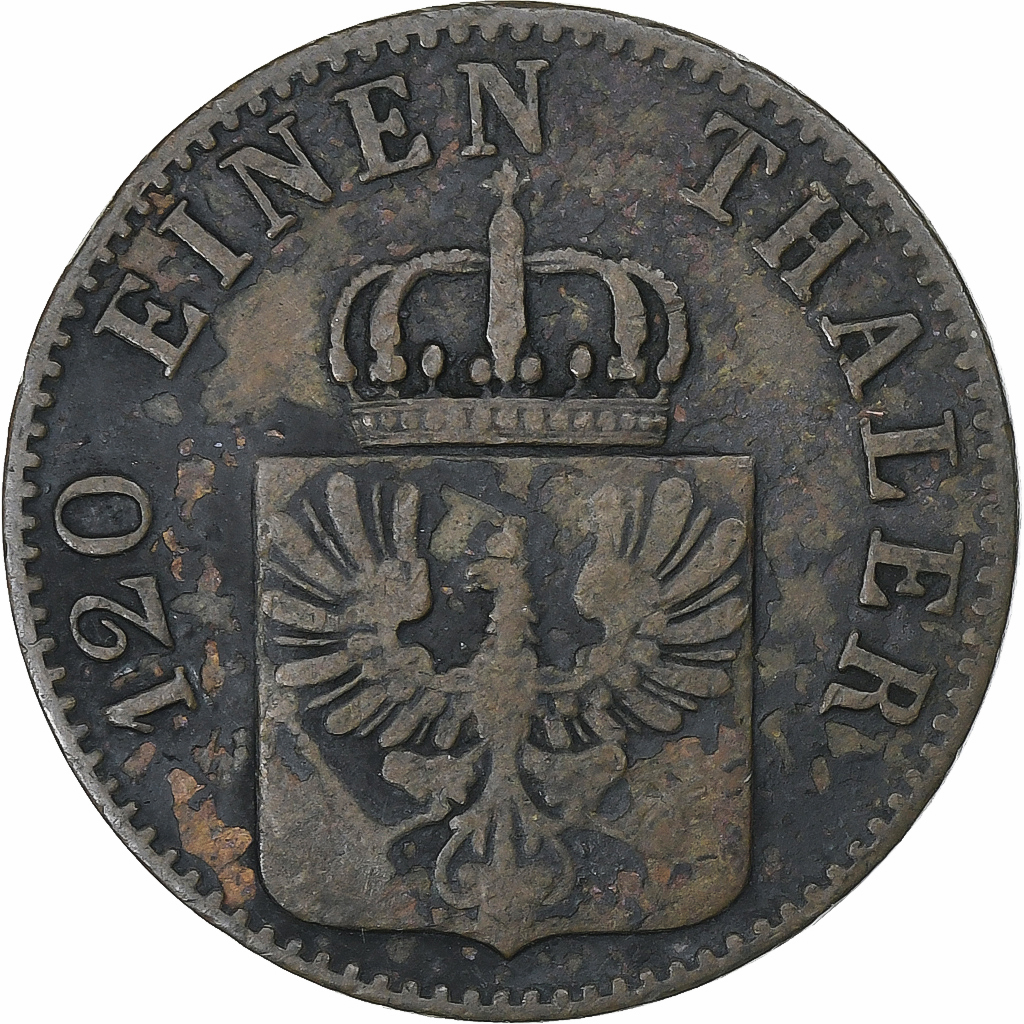 Kingdom of Prussia, Wilhelm I, 3 Pfennig, 1862, Berlin, Copper, 