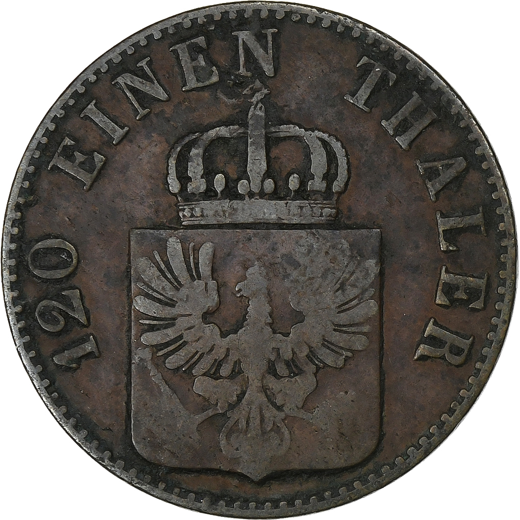 Kingdom of Prussia, Friedrich Wilhelm IV, 3 Pfennig, 1849, Berlin, Copper