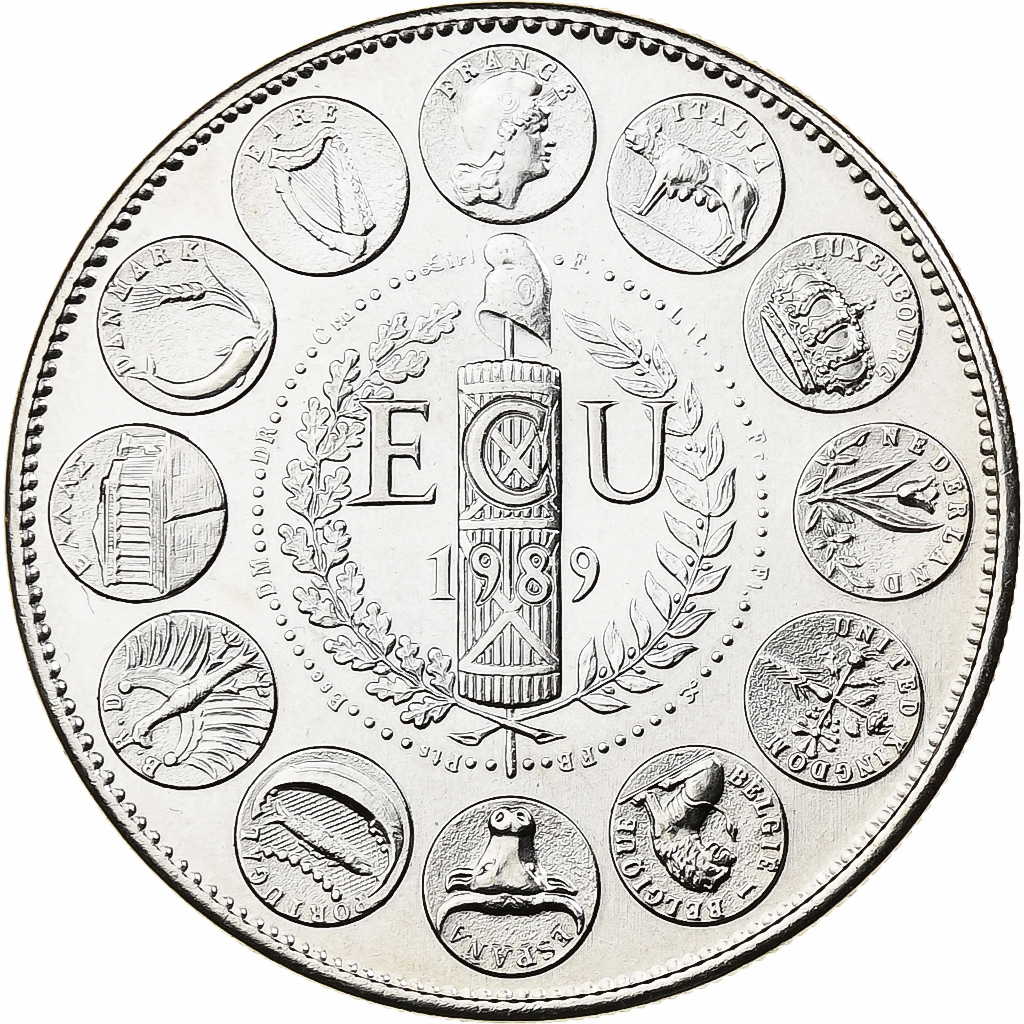France, Medal, Ecu Europa, 1989, Copper-nickel, 