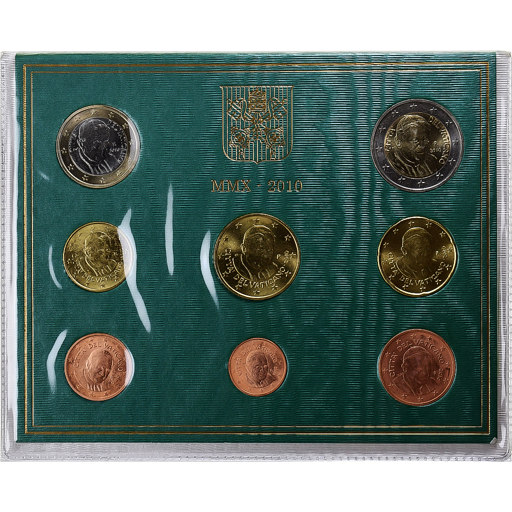 Vatikan, Benedict XVI, Set 1 ct. - 2 Euro, 2010, Rome, STGL