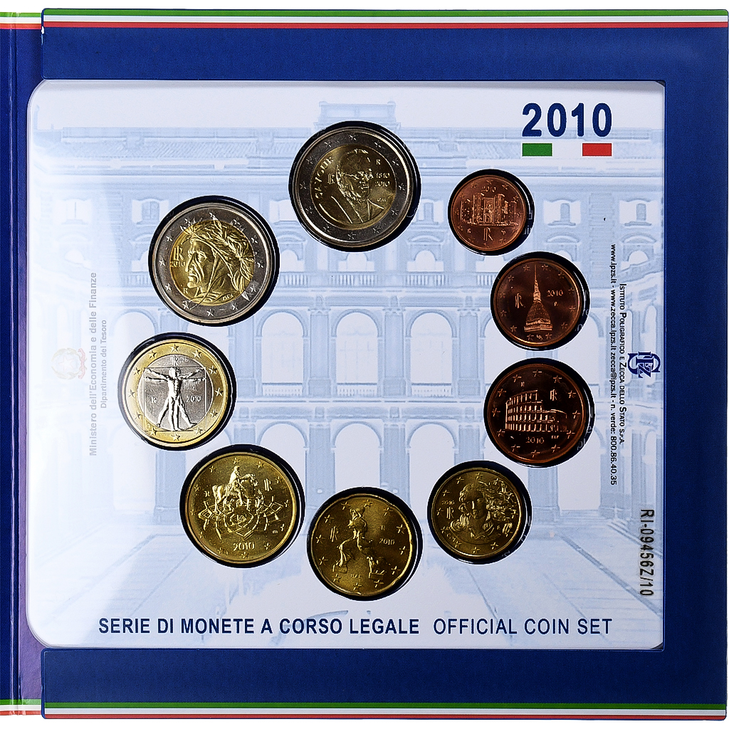 Italien, Set 1 ct. - 2 Euro, Coin card, 2010, Rome, STGL