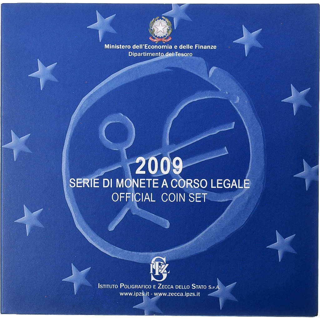 Italy, Set 1 ct. - 2 Euro, Coin card, 2009, Rome, 