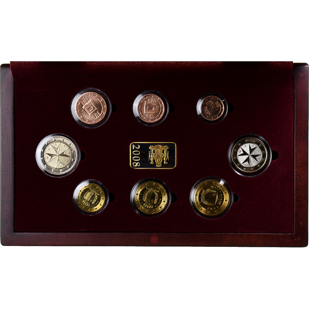Malta, Set 1 ct. - 2 Euro + Token, BU, 2008, STGL