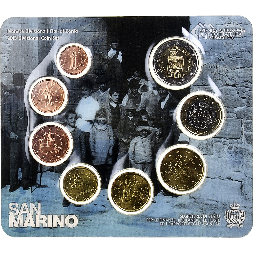 San Marino, Set 1 ct. - 2 Euro, FDC, 2013, Rome, STGL