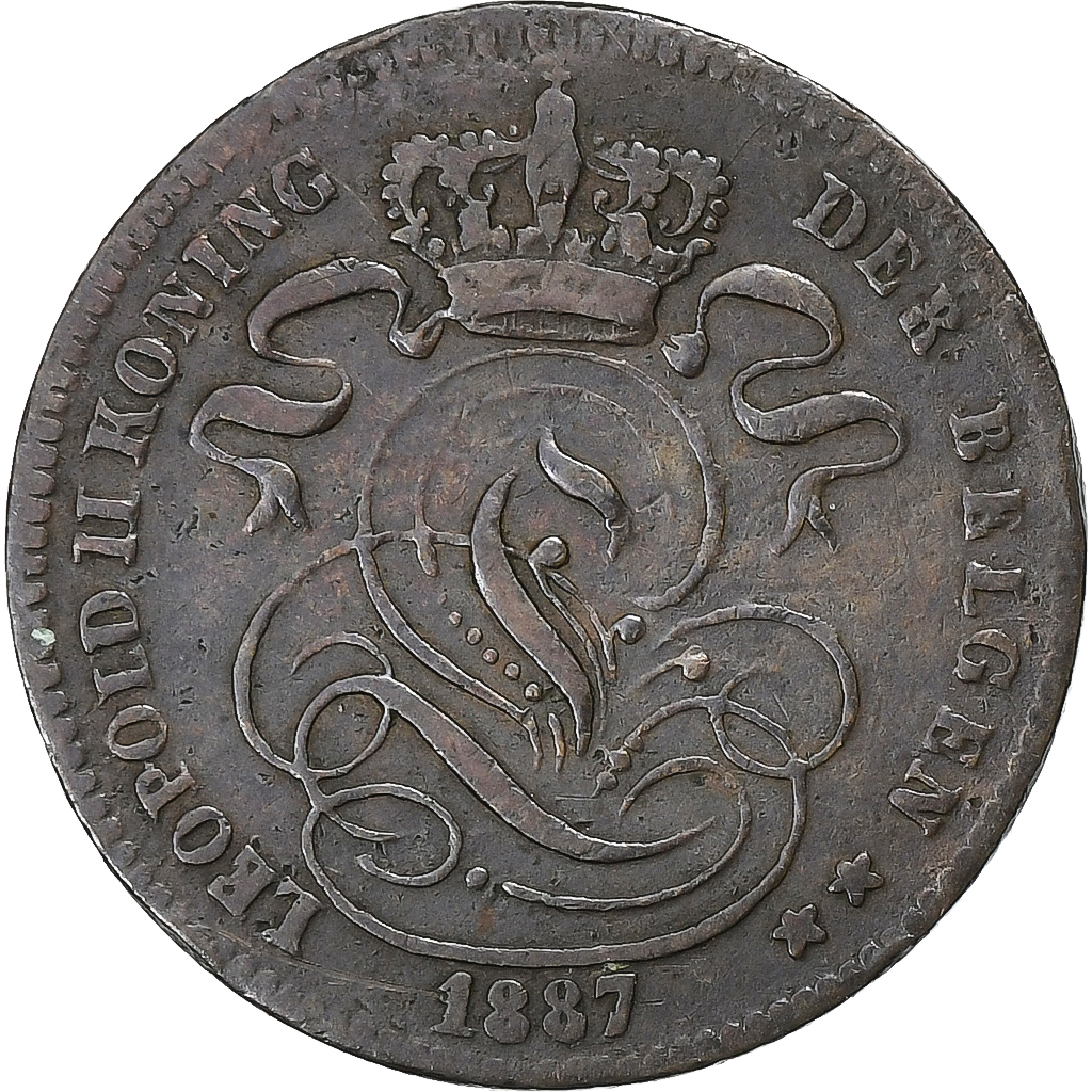 Belgium, Leopold II, 1 Centime, 1887, Brussels, Copper, 