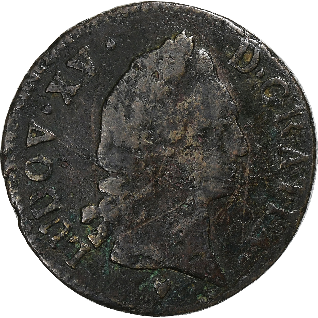 France, Louis XV, 1/2 Sol d'Aix, 1769, Aix, Copper, 
