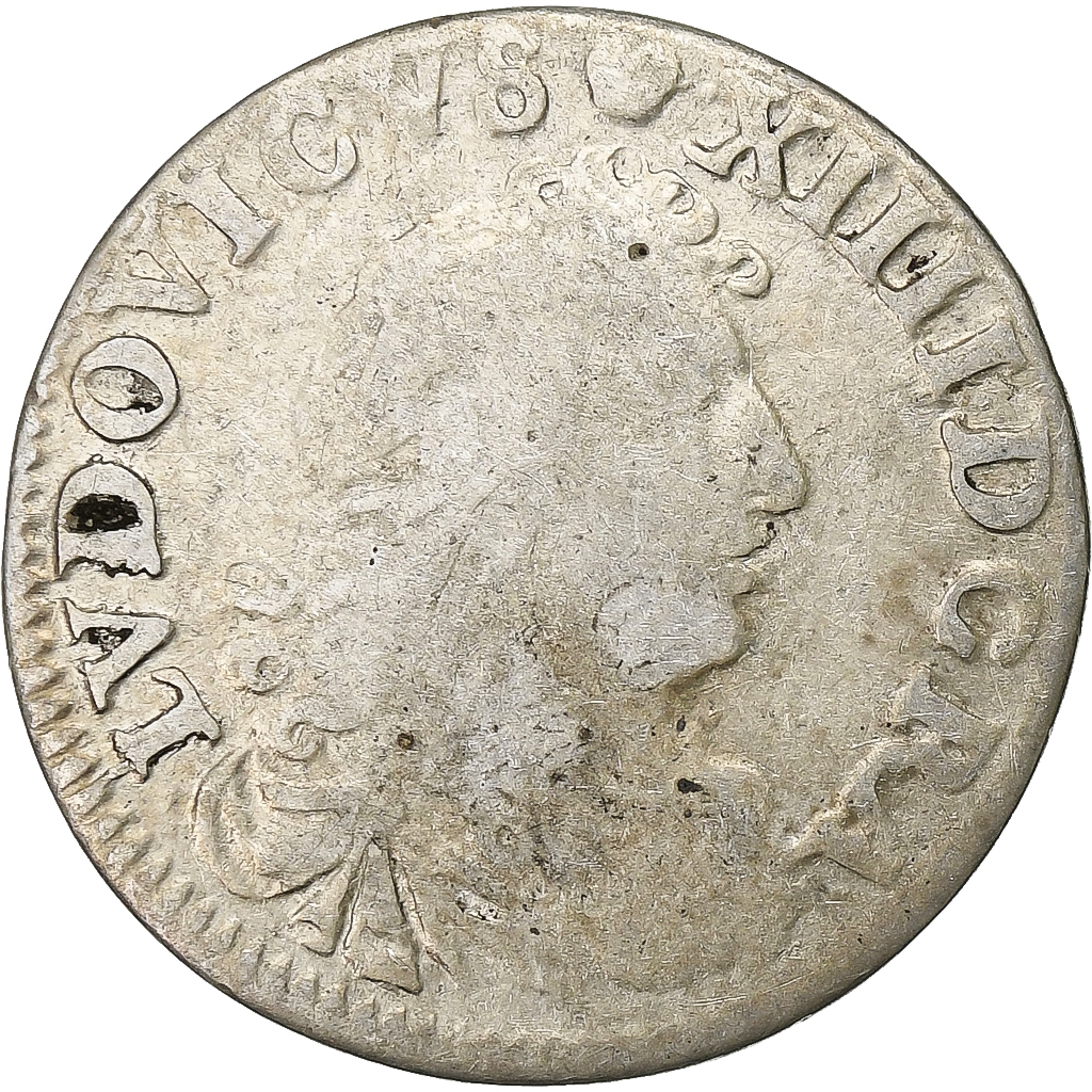 France, Louis XIV, 4 Sols des Traitants, 1676, Vimy, Silver, VF