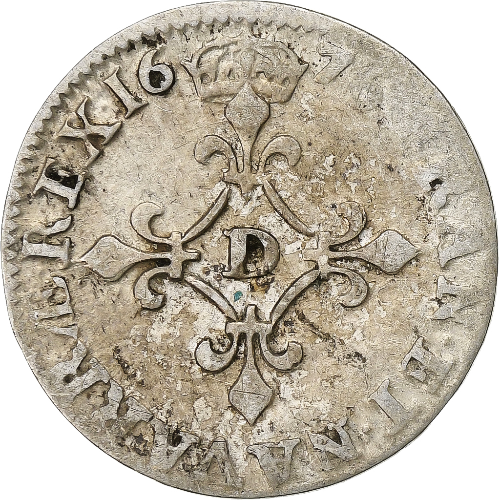 France, Louis XIV, 4 Sols des Traitants, 1676, Vimy, Silver, VF