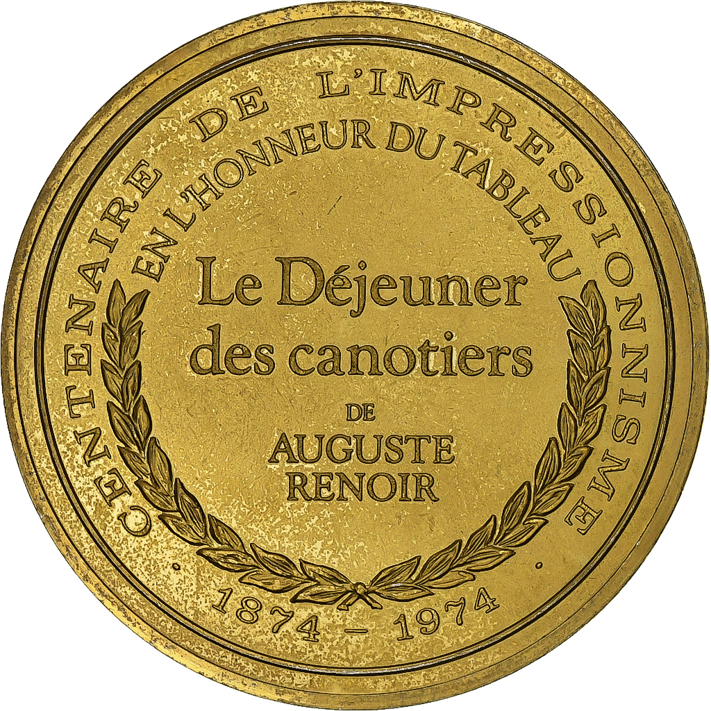 France, Medal, Le Déjeuner des canotiers, Auguste Renoir, Vermeil, 
