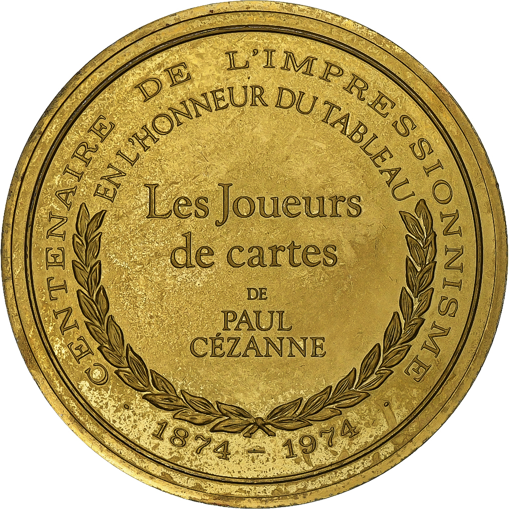 France, Medal, Les Joueurs de cartes, Paul Cézanne, Vermeil, 