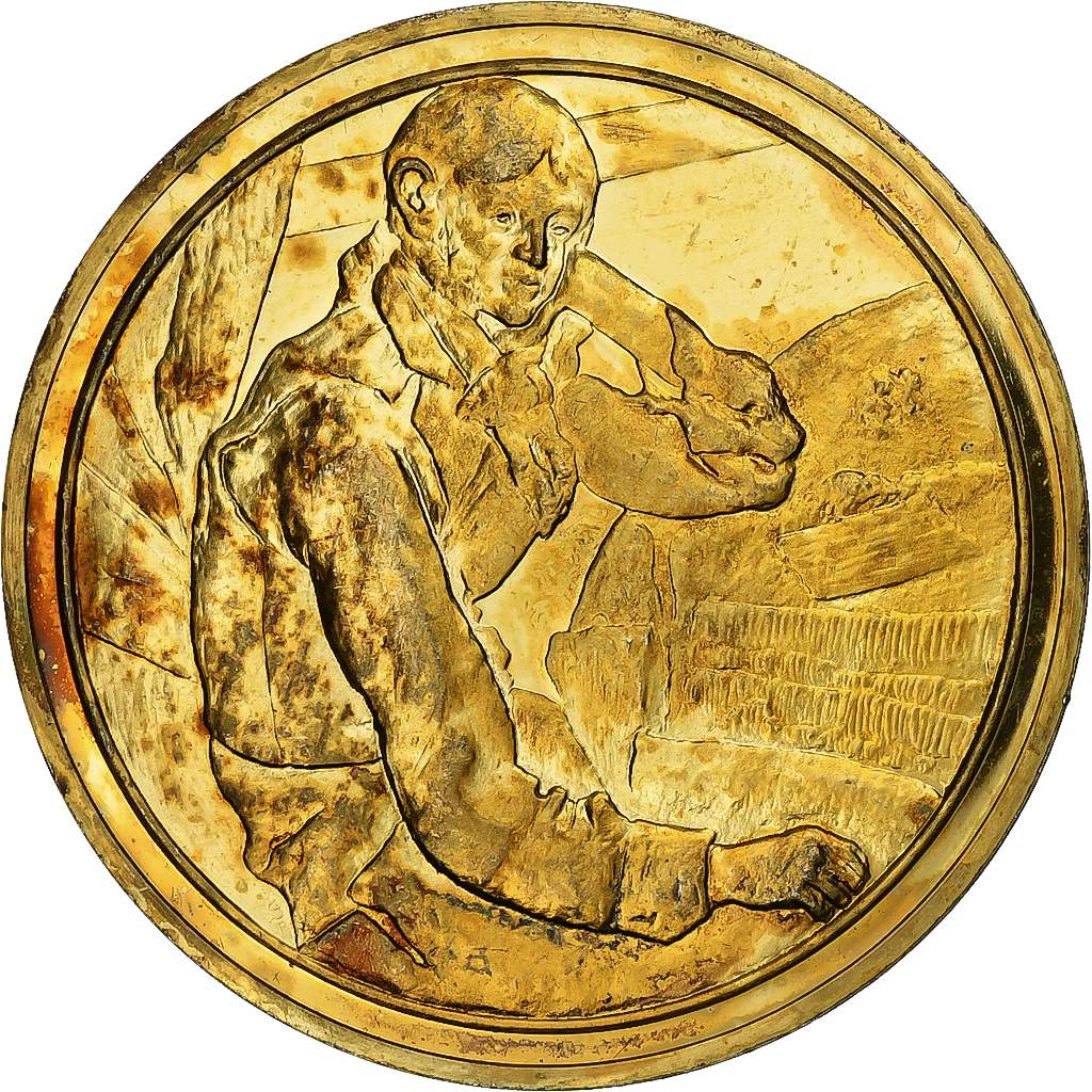 France, Medal, Le Garçon au gilet rouge, Paul Cézanne, Vermeil,