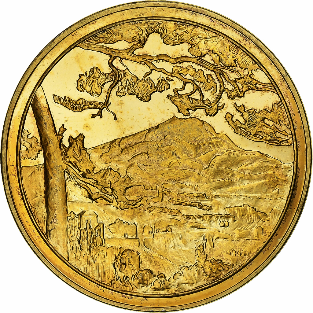 France, Medal, La Montagne Sainte-Victoire au grand pin, Paul Cézanne, Vermeil