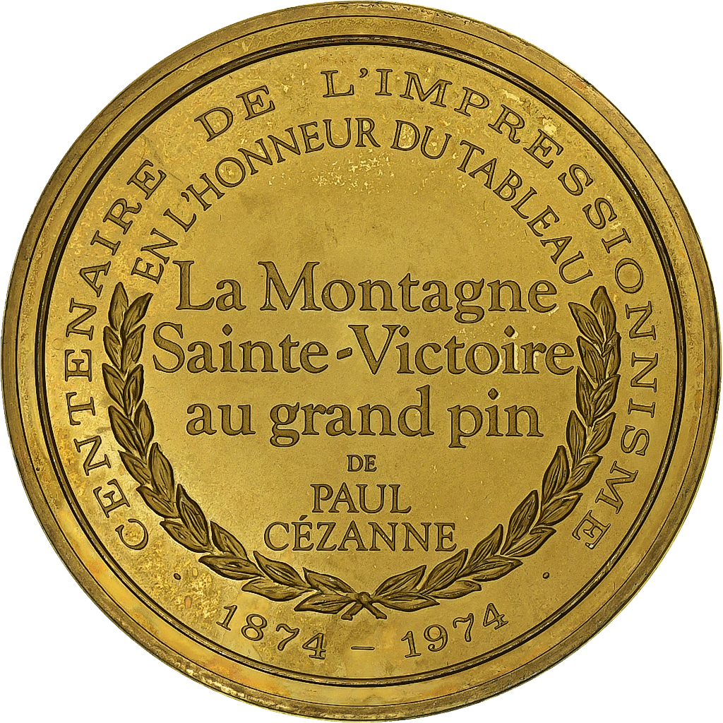 France, Medal, La Montagne Sainte-Victoire au grand pin, Paul Cézanne, Vermeil