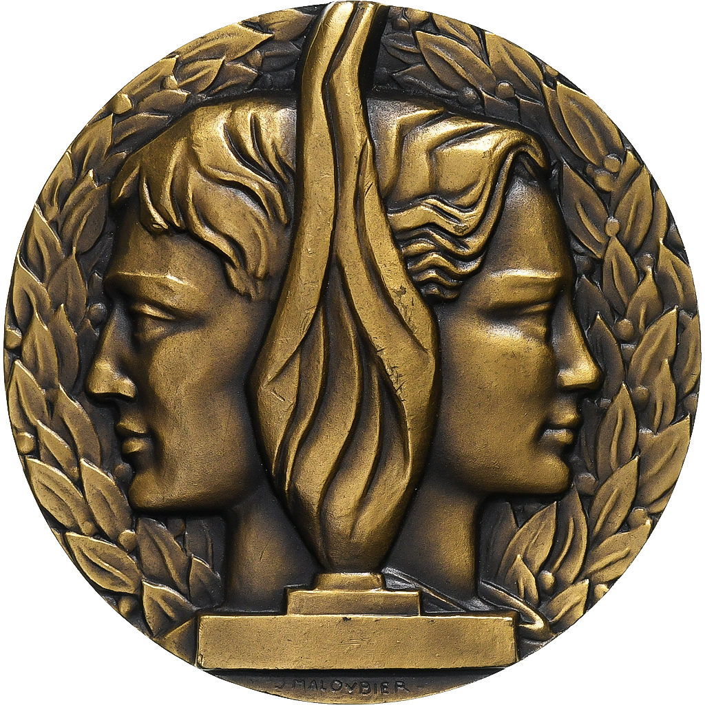 France, Medal, Jeunesse et sports, n.d., Bronze, Maloubier, 