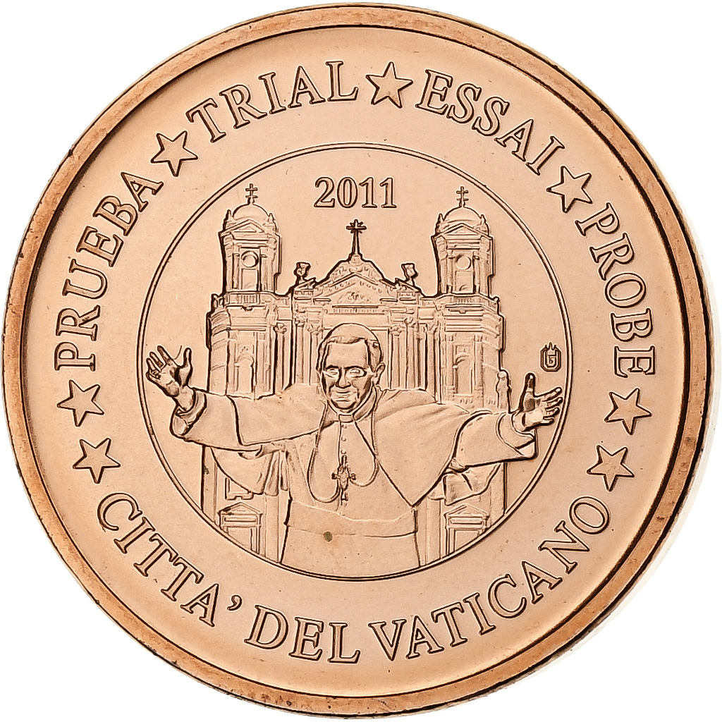 Vatican, Euro Cent, Essai-Trial, 2011, Copper, 