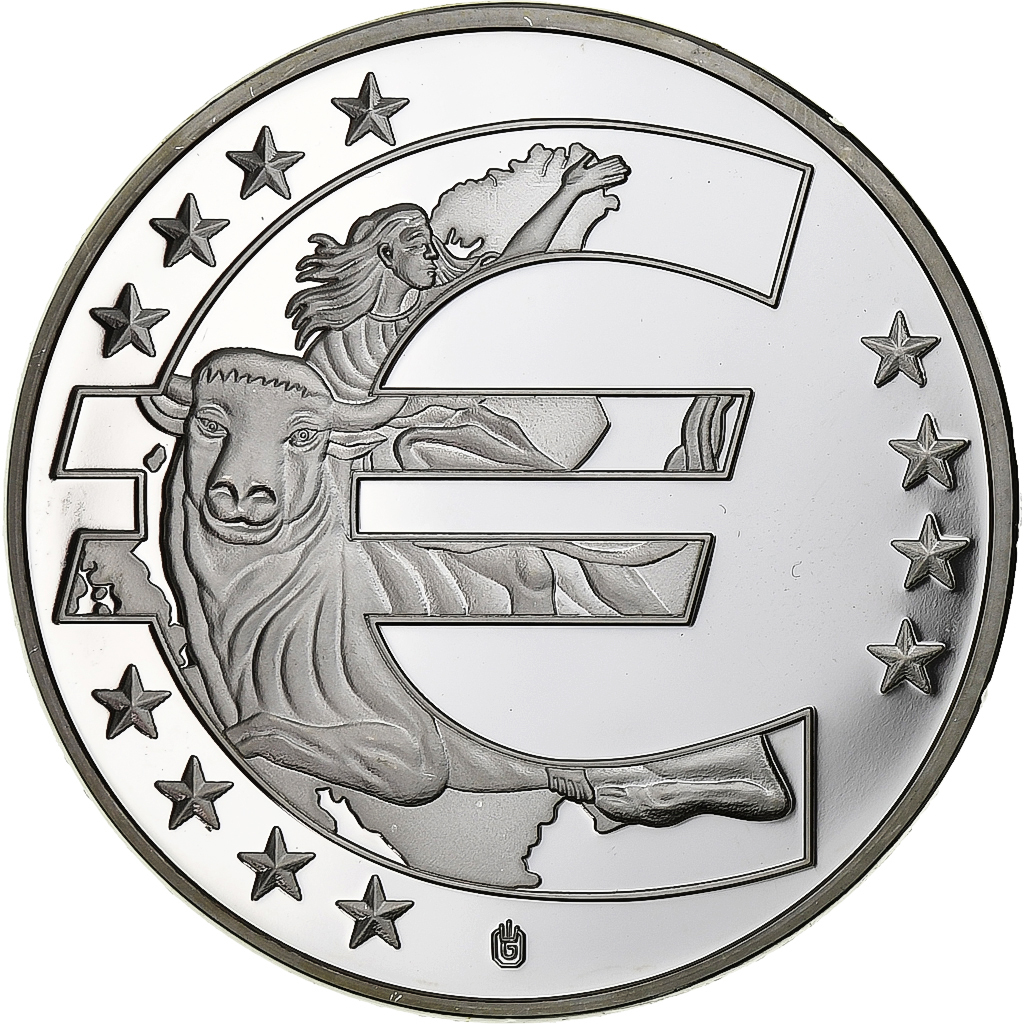 France, Medal, 10 ans de l'Euro, Copper-nickel, 