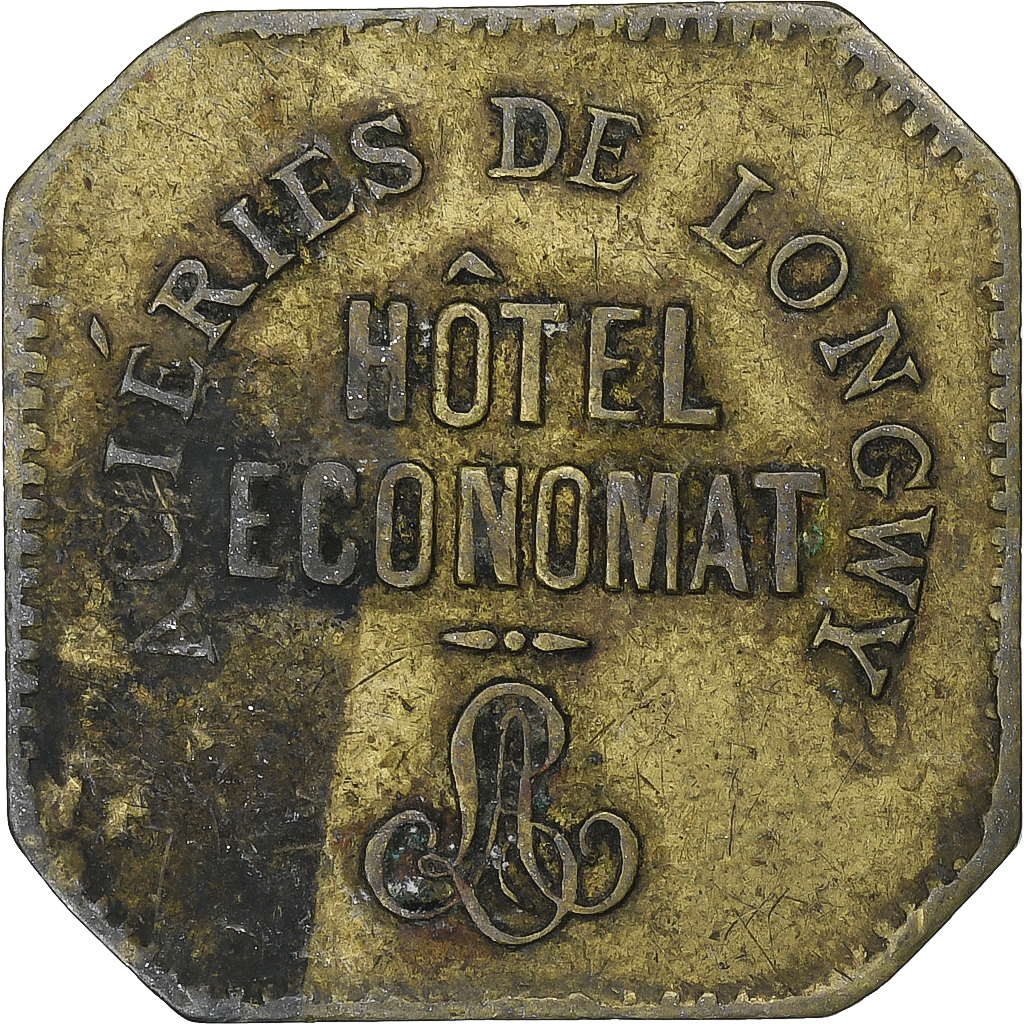 France, Hôtel Economat, Aciéries de Longwy, 5 Centimes, 1883, 