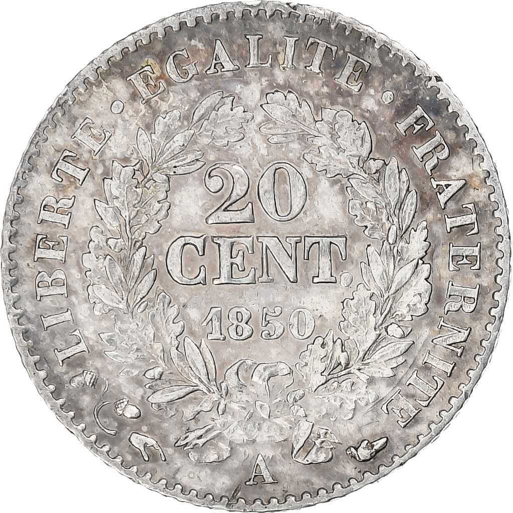 France, 20 Centimes, Cérès, 1850, Paris, Silver, , Gadoury:303