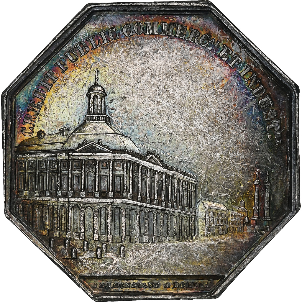 France, Token, Compagnie des Agents de Change de Bordeaux, 1835, Silver