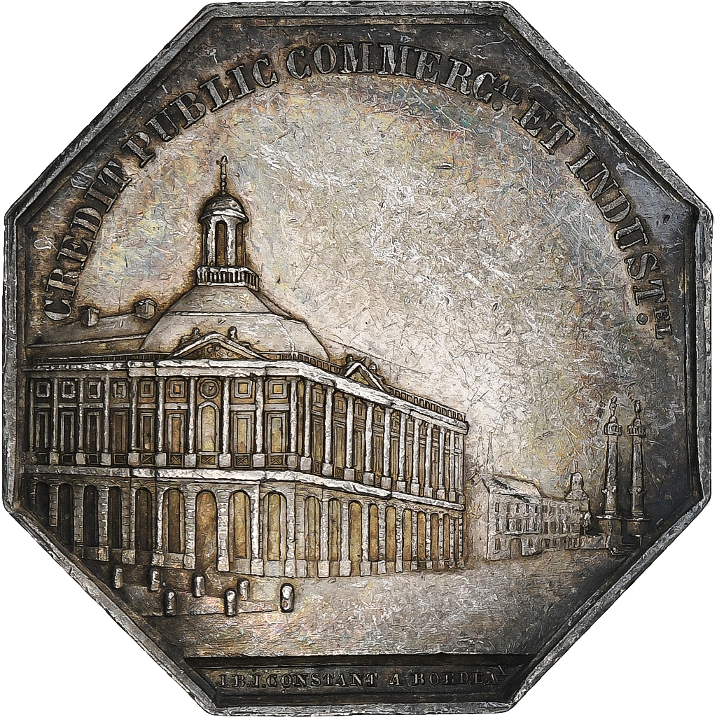 France, Token, Compagnie des Agents de Change de Bordeaux, 1835, Silver
