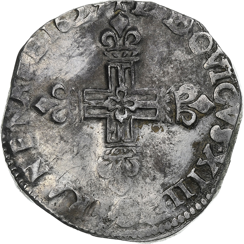France, Louis XIII, 1/4 Ecu, 1629, Bayonne, Silver, VF(30-35), Gadoury:27