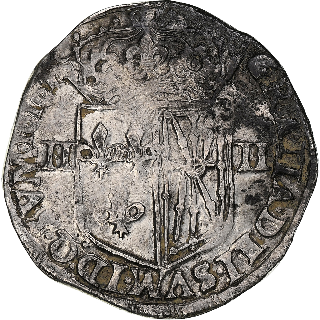 France, Louis XIII, 1/4 Écu de Navarre, 1616, Saint-Palais, Silver, EF