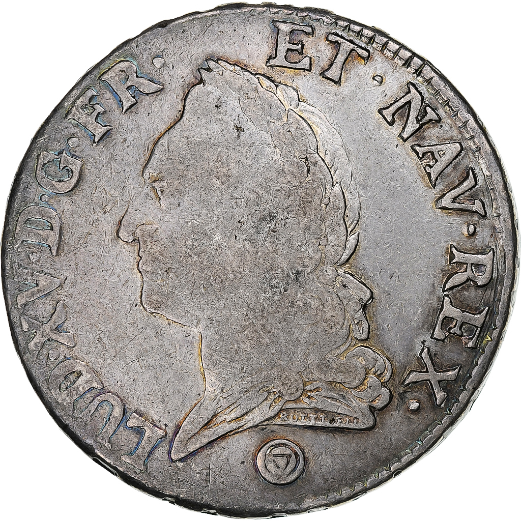 France, Louis XV, Écu au buste lauré, 1772, Perpignan, Silver, 