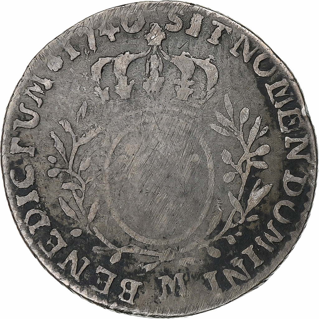 France, Louis XV, 1/10 Écu aux branches d'olivier, 1740, Toulouse, Silver
