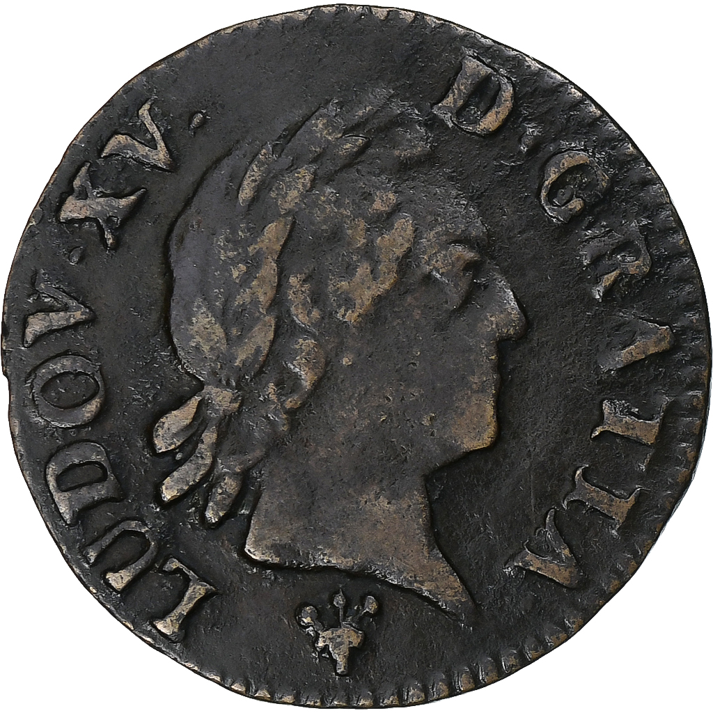 France, Louis XV, Liard à la Vieille Tête, 1770, Reims, Copper, VF(30-35)