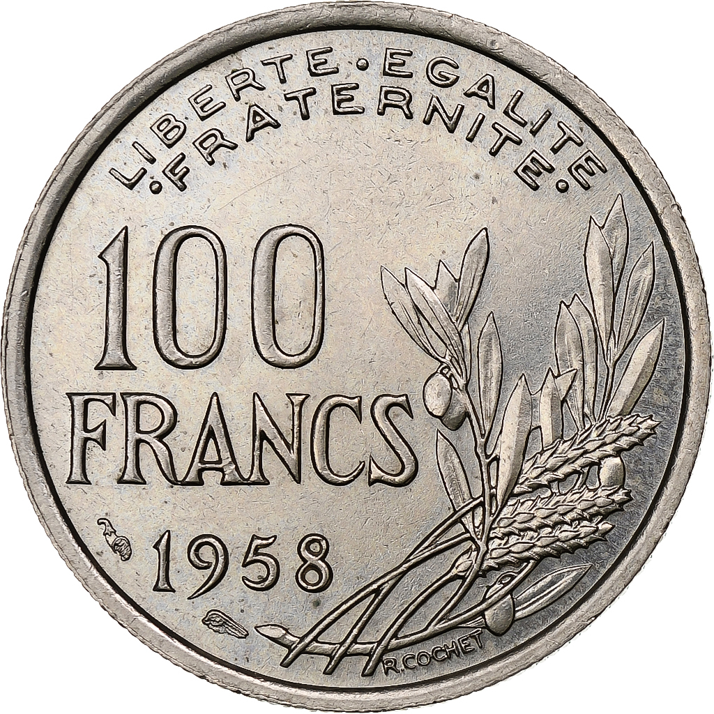 France, 100 Francs, Cochet, 1958, Paris, Copper-nickel, , Gadoury:897